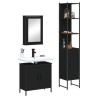 Ensemble de meubles salle de bain 3 pcs noir bois d'ingénierie 