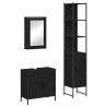 Ensemble de meubles salle de bain 3 pcs noir bois d'ingénierie 