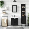 Ensemble de meubles salle de bain 3 pcs noir bois d'ingénierie 