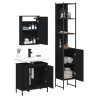 Ensemble de meubles salle de bain 3 pcs noir bois d'ingénierie 