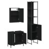 Ensemble de meubles salle de bain 3 pcs noir bois d'ingénierie 