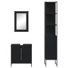 Ensemble de meubles salle de bain 3 pcs noir bois d'ingénierie 