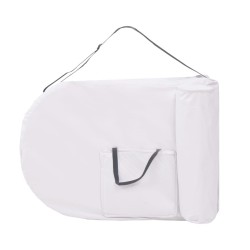 Table de massage pliable 4 cm d'épaisseur et 2 traversins Blanc 
