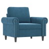 Fauteuil avec repose-pied Bleu 60 cm Velours 
