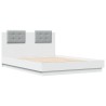 Cadre de lit avec LED sans matelas blanc 135x190 cm 