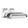 Cadre de lit avec LED sans matelas blanc 135x190 cm 