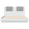 Cadre de lit avec LED sans matelas blanc 135x190 cm 