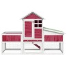 Clapier rouge 170x63x113 cm bois de pin massif 
