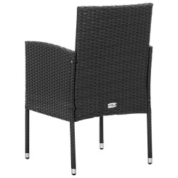 Chaises de jardin coussins noir lot de 4 noir résine tressée 