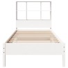 Lit bibliothèque sans matelas blanc 90x190cm bois de pin massif 
