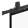 Porte coulissante kit de quincaillerie noir 76x205 cm verre ESG 