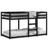 Lit superposé sans matelas noir 90x190 cm bois de pin massif 