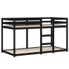 Lit superposé sans matelas noir 90x190 cm bois de pin massif 