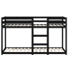 Lit superposé sans matelas noir 90x190 cm bois de pin massif 
