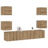 Meubles TV muraux 6 pcs chêne artisanal bois d'ingénierie 