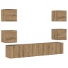 Meubles TV muraux 6 pcs chêne artisanal bois d'ingénierie 