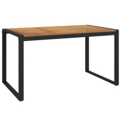 Table de jardin et pieds en forme de U 140x80x75 cm bois acacia 