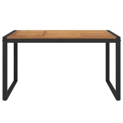Table de jardin et pieds en forme de U 140x80x75 cm bois acacia 