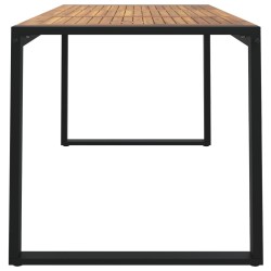 Table de jardin et pieds en forme de U 140x80x75 cm bois acacia 