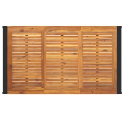 Table de jardin et pieds en forme de U 140x80x75 cm bois acacia 