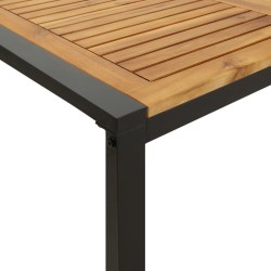 Table de jardin et pieds en forme de U 140x80x75 cm bois acacia 