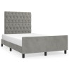 Cadre de lit sans matelas gris clair 120x190 cm velours 