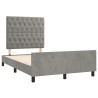 Cadre de lit sans matelas gris clair 120x190 cm velours 