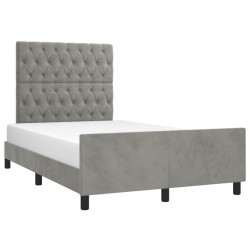 Cadre de lit sans matelas gris clair 120x190 cm velours 