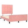 Cadre de lit sans matelas rose 120x190 cm velours 