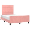 Cadre de lit sans matelas rose 120x190 cm velours 
