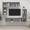 Ensemble de meubles TV 4 pcs Gris béton Bois d'ingénierie 