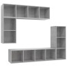 Ensemble de meubles TV 4 pcs Gris béton Bois d'ingénierie 
