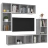 Ensemble de meubles TV 4 pcs Gris béton Bois d'ingénierie 