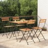 Ensemble de bistro pliable 5 pcs Bois d'acacia solide et acier 