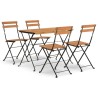 Ensemble de bistro pliable 5 pcs Bois d'acacia solide et acier 