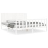 Cadre de lit sans matelas blanc bois massif de pin 
