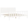 Cadre de lit sans matelas blanc bois massif de pin 