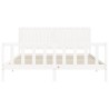 Cadre de lit sans matelas blanc bois massif de pin 