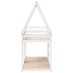 Lit superposé sans matelas blanc 80x200 cm bois de pin massif 