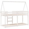 Lit superposé sans matelas blanc 80x200 cm bois de pin massif 