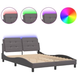 Cadre de lit avec LED sans matelas gris 120x200 cm 