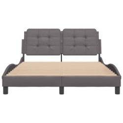 Cadre de lit avec LED sans matelas gris 120x200 cm 