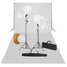 Kit de studio photo avec lampes toile de fond et réflecteur  