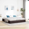 Cadre de lit ottoman sans matelas marron foncé 200x200 cm tissu 