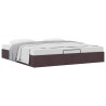 Cadre de lit ottoman sans matelas marron foncé 200x200 cm tissu 