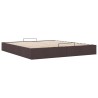 Cadre de lit ottoman sans matelas marron foncé 200x200 cm tissu 
