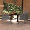 Ensemble à manger de jardin et coussins 3 pcs Gris et noir 