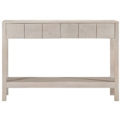 Table console blanc 110x35x75 cm bois de manguier solide 