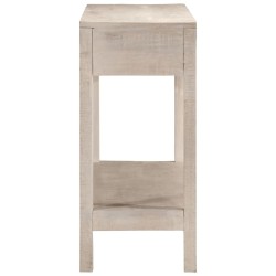 Table console blanc 110x35x75 cm bois de manguier solide 
