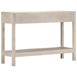 Table console blanc 110x35x75 cm bois de manguier solide 